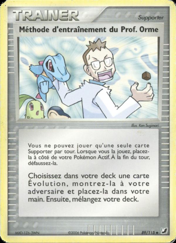 Méthode d'entraînement du Prof. Orme card