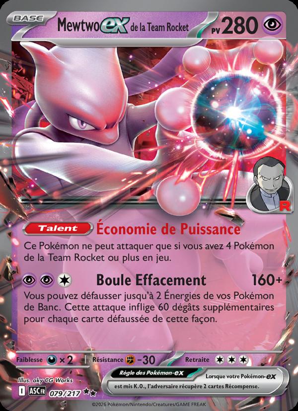 Mewtwo-ex de la Team Rocket card