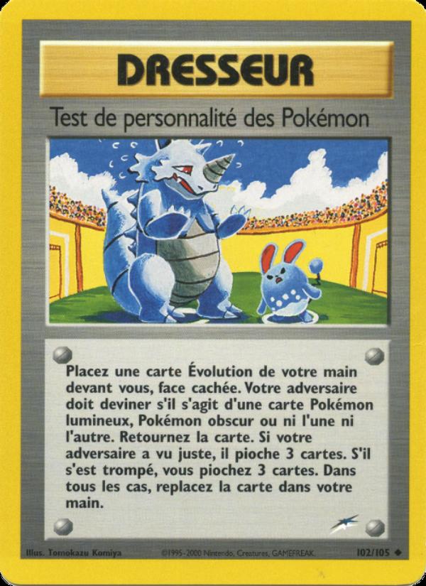Test de personnalité des Pokémon card