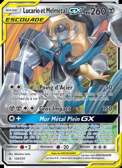 Lucario et Melmetal GX card