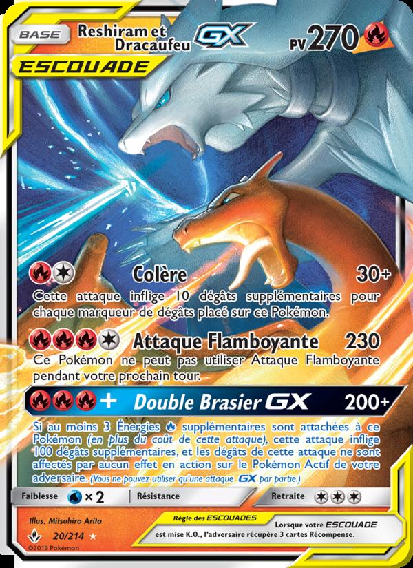 Reshiram et Dracaufeu GX card