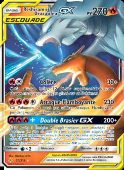 Reshiram et Dracaufeu GX card