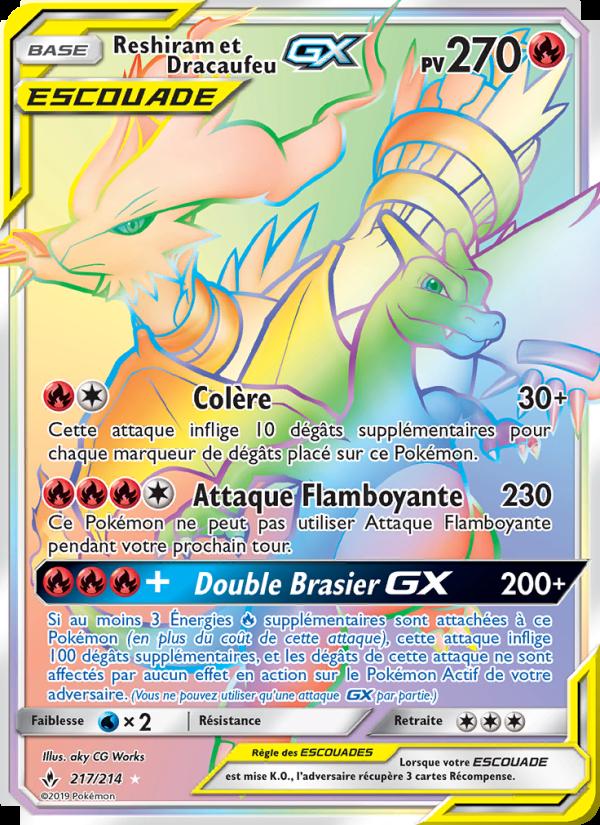 Reshiram et Dracaufeu GX card