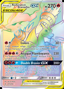 Reshiram et Dracaufeu GX card