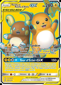 Raichu et Raichu d’Alola GX card