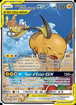 Raichu et Raichu d’Alola GX card