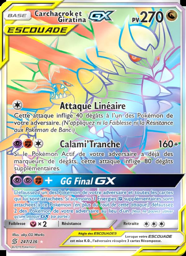 Carchacrok et Giratina GX card