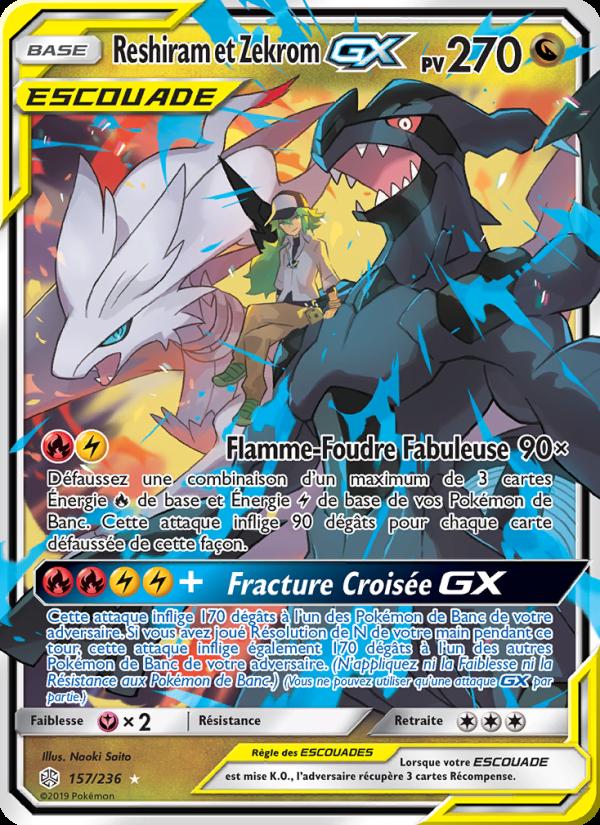 Reshiram et Zekrom GX card