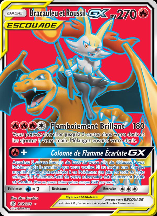 Dracaufeu et Roussil GX card