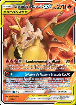 Dracaufeu et Roussil GX card