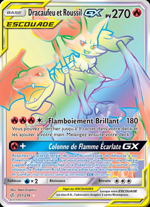 Dracaufeu et Roussil GX card