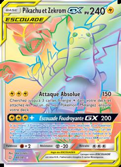 Pikachu et Zekrom GX card
