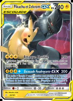 Pikachu et Zekrom GX card