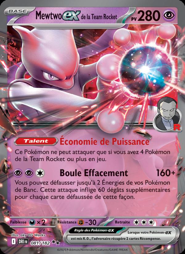 Mewtwo-ex de la Team Rocket card