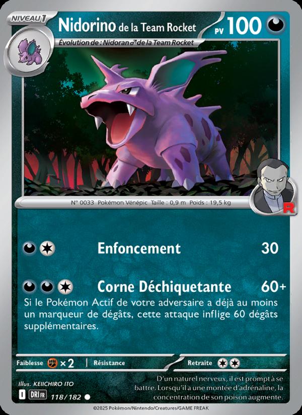 Nidorino de la Team Rocket card